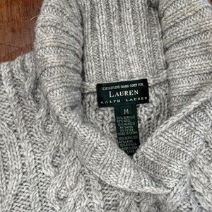 Lauren Ralph Lauren Light Gray Cowl Neck Sweater